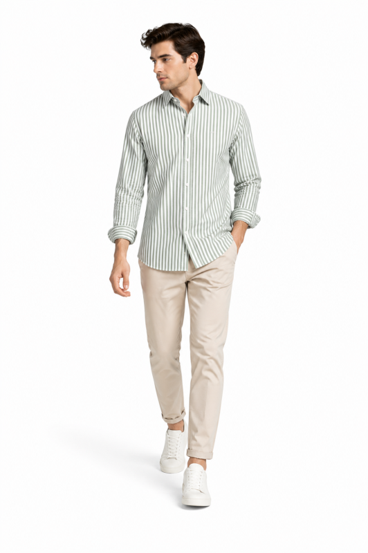 قميص مودرن مقلم 2755