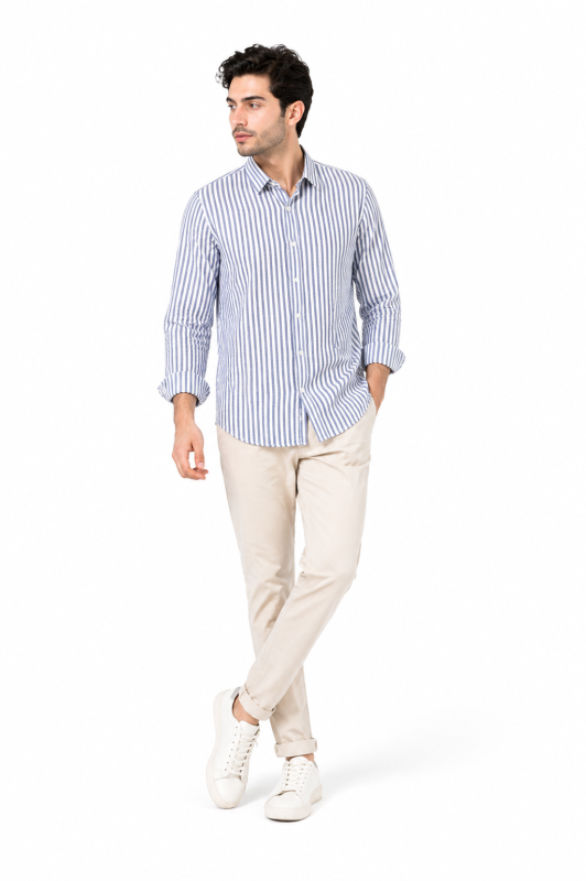 قميص مودرن مقلم 2755