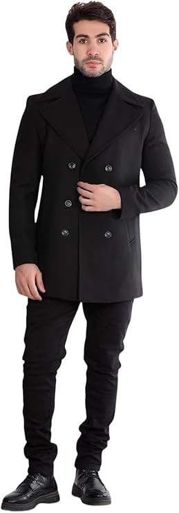 بالطو صوف كلاسيك بجيوب مائلة للرجال من وايت رابيت