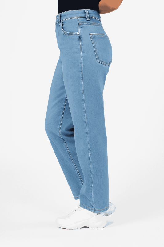 بنطلون جينز وايد ليج